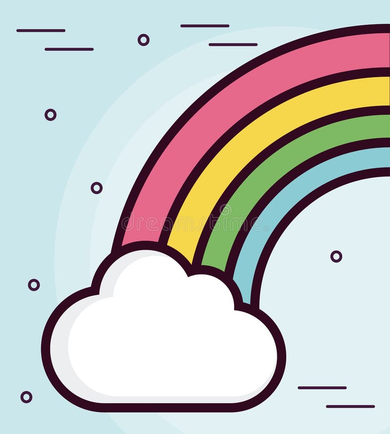 Cloud and rainbow icon