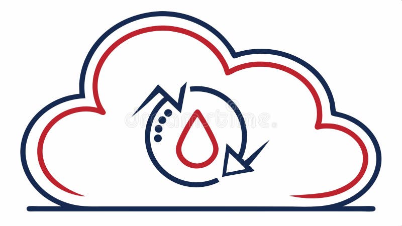 Cloud with recycle arrows, data recycling and eco tech vector design Generative AI stock illustration