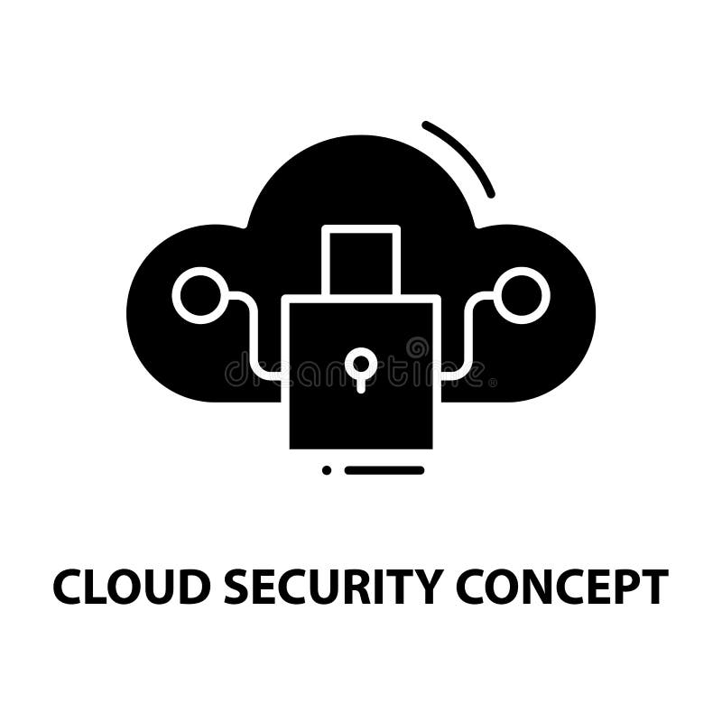 Cloud Security Concept Icon Black Vector Sign With Editable Strokes