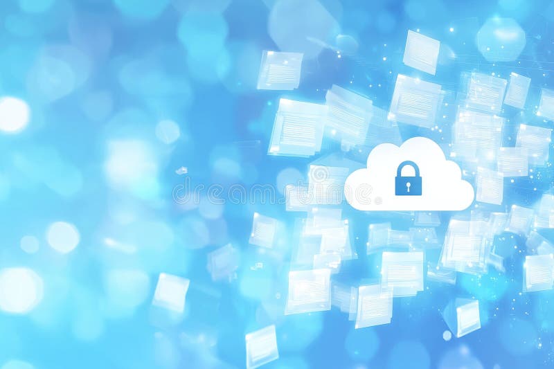 Cloud security solutions technology sector digital content online environment data protection cybersecurity concept stock image