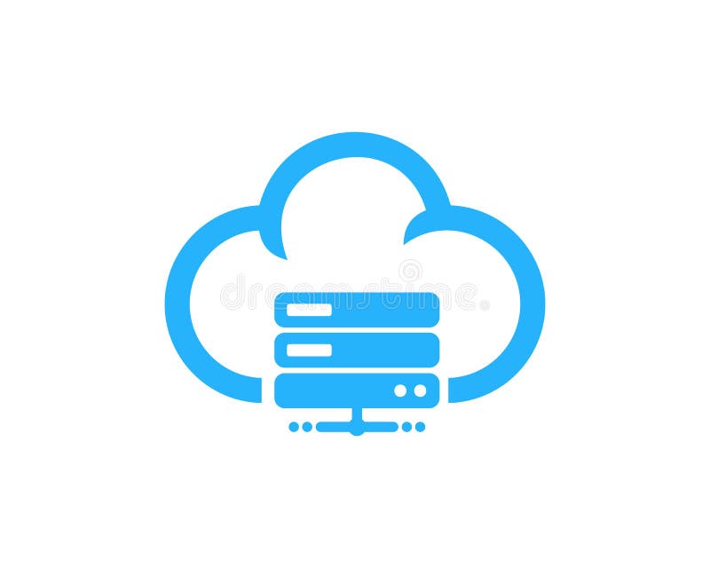Cloud Server Computer Icon Logo Design Element stock illustration