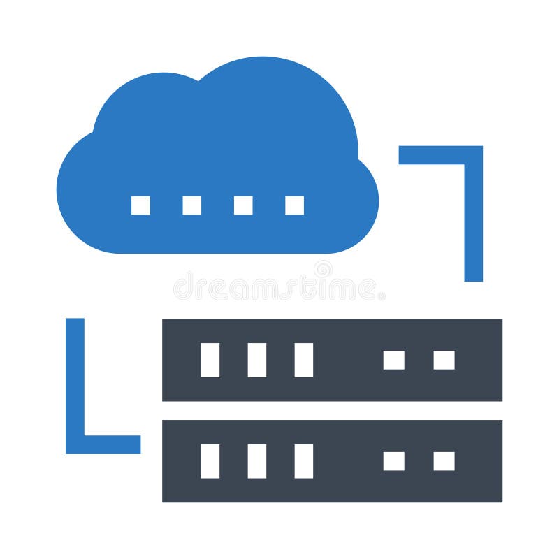 Cloud server glyphs double color icon royalty free illustration