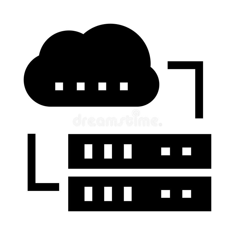 Cloud Server glyphs icon stock illustration