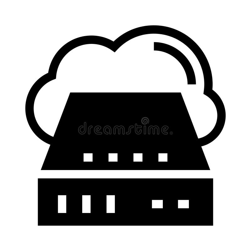 Cloud Server glyphs icon royalty free illustration