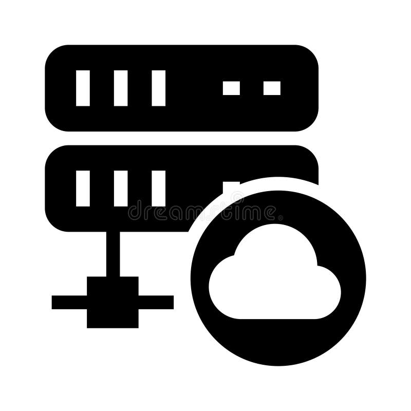 Cloud Server glyphs icon stock illustration