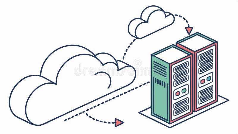 Cloud server illustration, data storage and cloud computing vector design Generative AI royalty free illustration