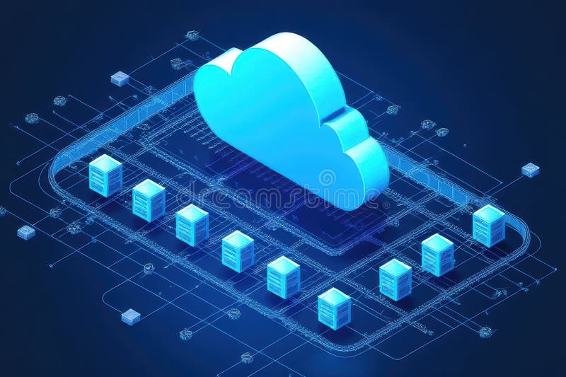 Cloud Services Design stock illustration