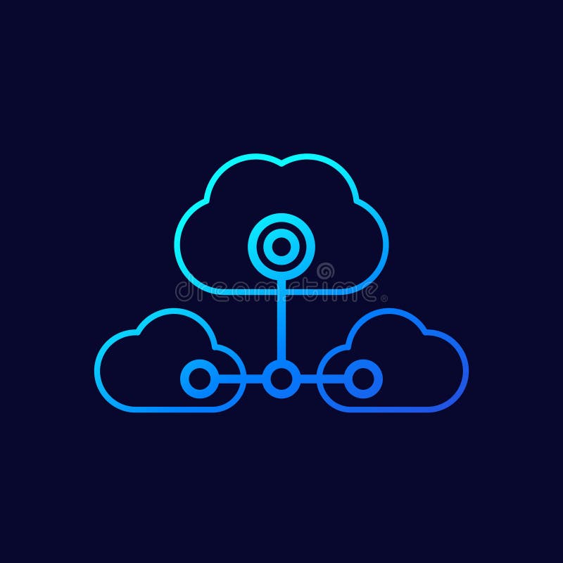Cloud services icon for web stock illustration