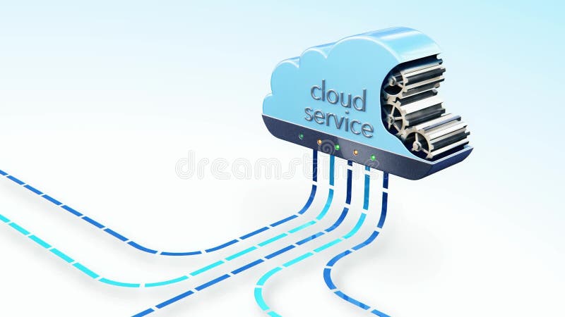 Cloud services symbol 3d animation