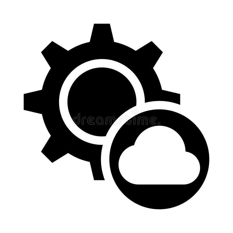 Cloud setting glyphs icon vector illustration