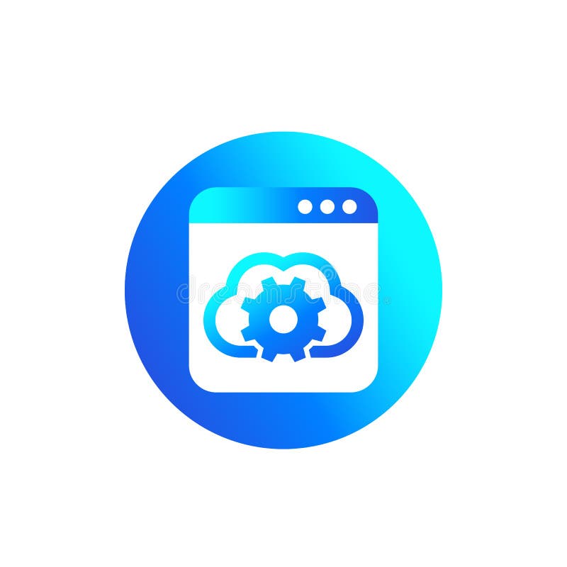 Cloud settings, hosting configuration icon for web stock illustration