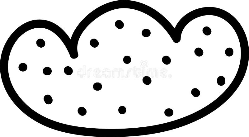 Dotted Cloud Outline Drawing stock illustration