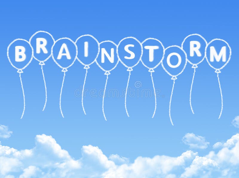 Cloud shaped as brainstorm Message stock illustration