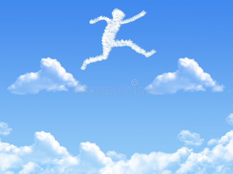 Cloud shaped as jump stock illustration