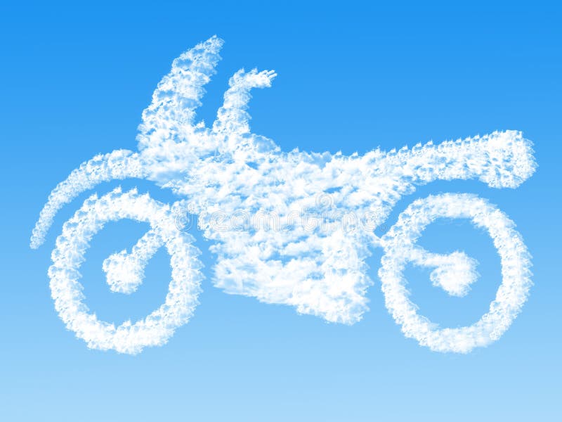 Cloud shaped as Motorcycle ,dream concept vector illustration