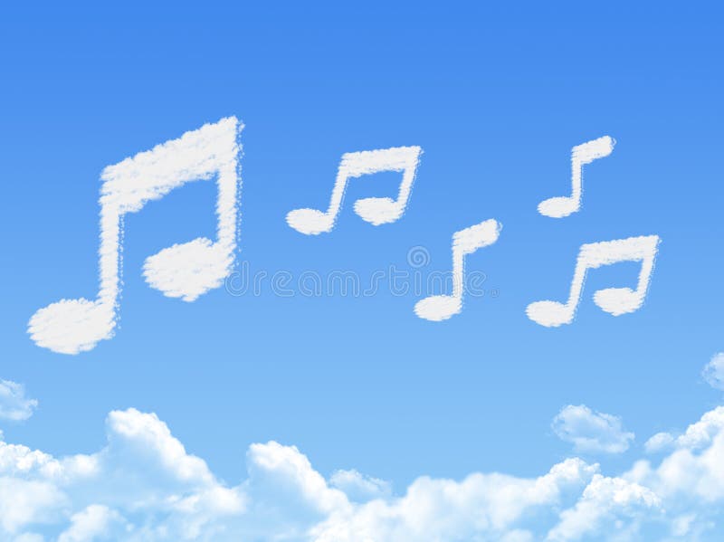 Cloud shaped as Music royalty free illustration