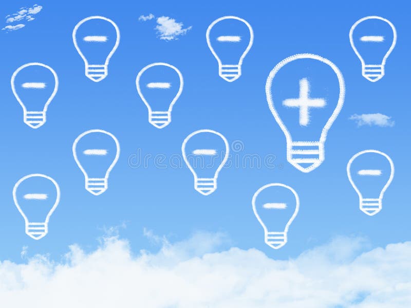 Cloud shaped as Positive thinking royalty free illustration