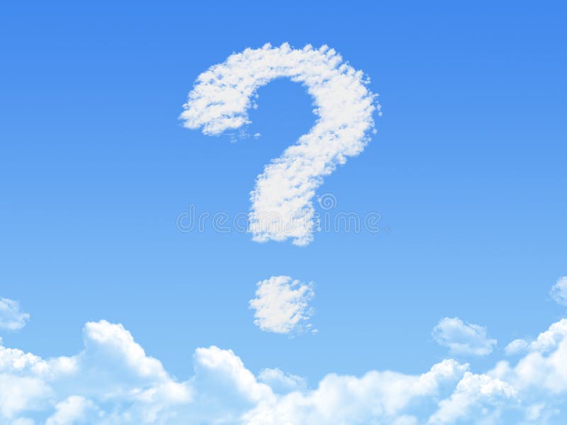 Cloud shaped as Question stock illustration