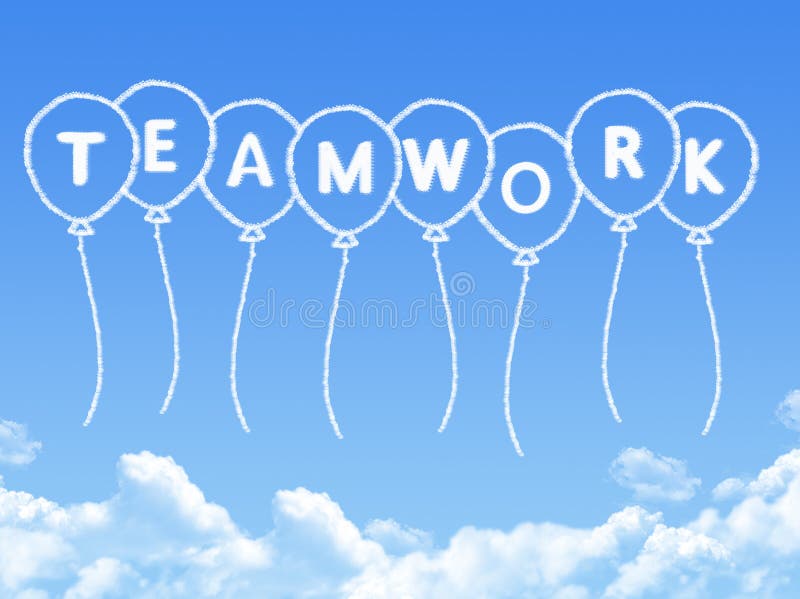 Cloud shaped as teamwork Message vector illustration