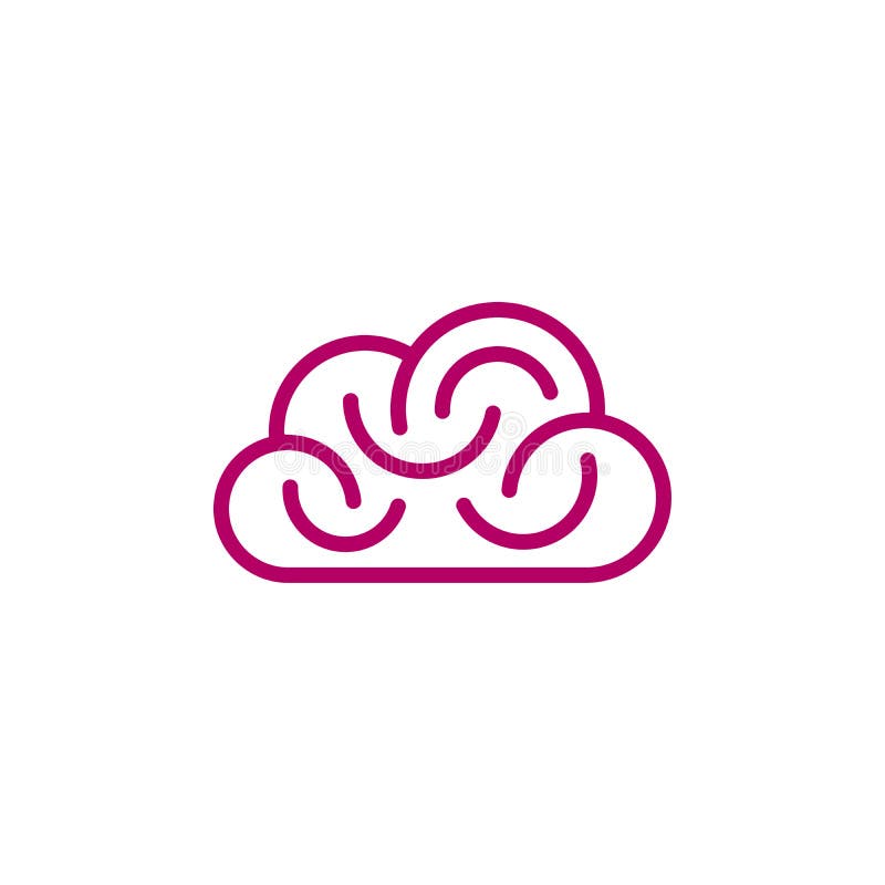 Cloud shaped brain icon stock illustration. Illustration of solution