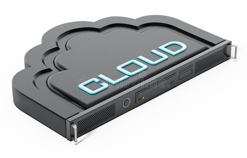 Cloud shaped network server rack. 3D illustration vector illustration