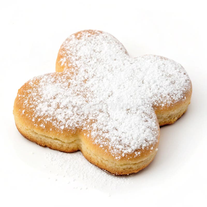 Cloud Shaped Pastry with Powdered Sugar royalty free illustration