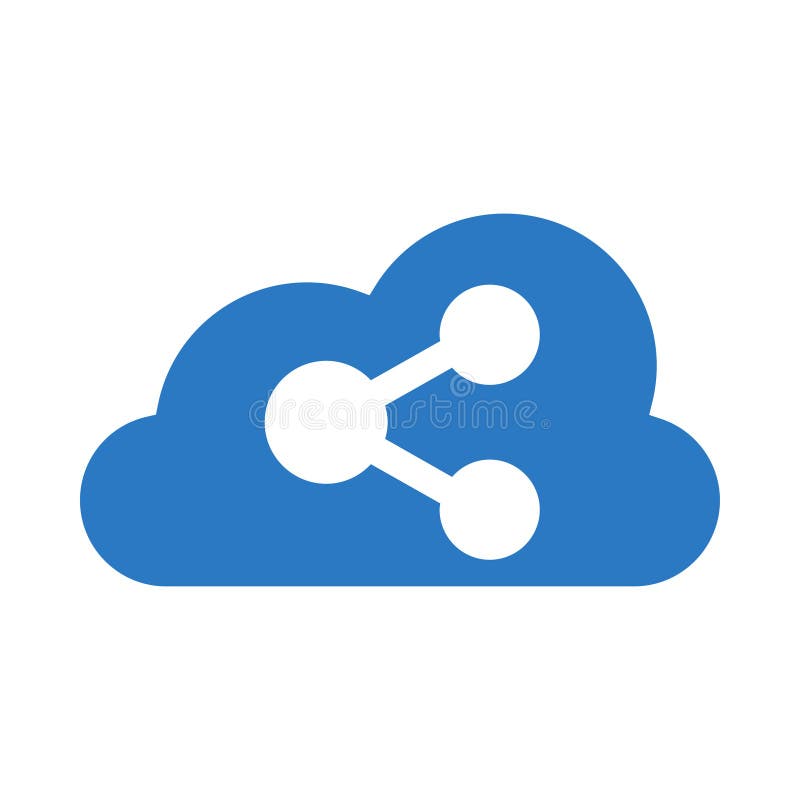 Cloud share glyphs double color icon vector illustration