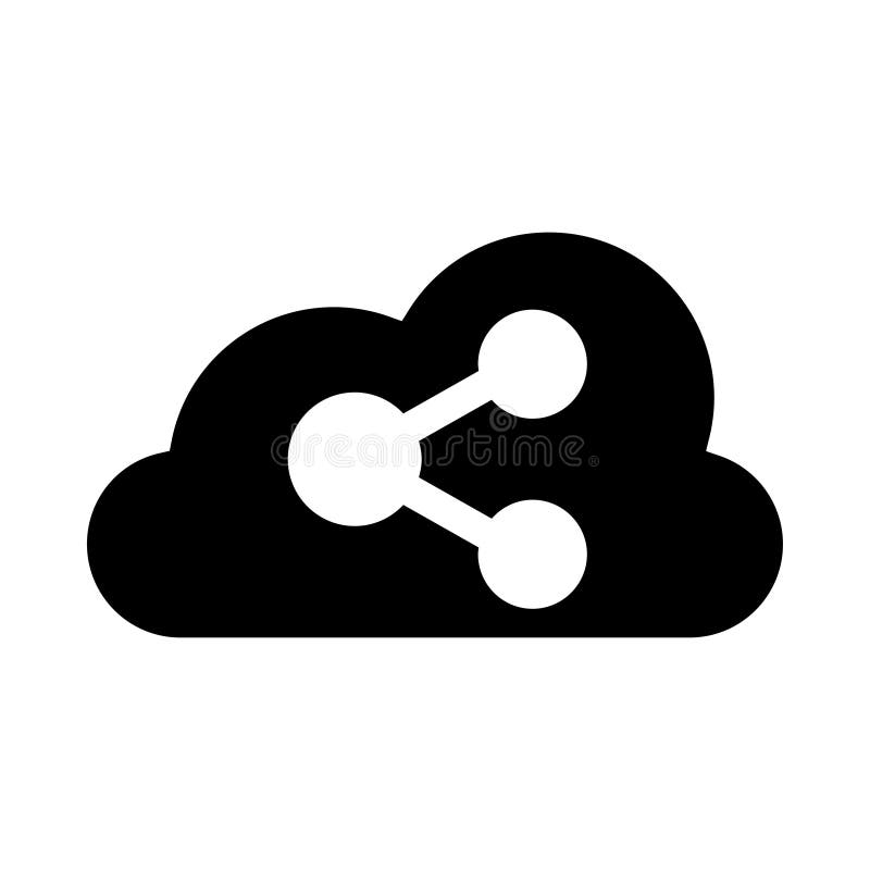 Cloud sharing glyphs icon vector illustration