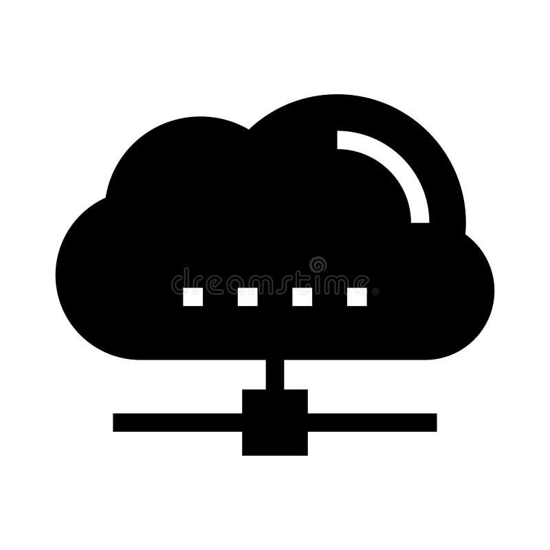 Cloud sharing glyphs icon stock illustration