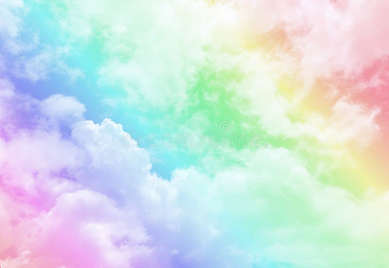 Abstract Cloud and Sky with a Pastel Rainbow Colored Background. Stock  Image - Image of nature, cloudscape: 182688187