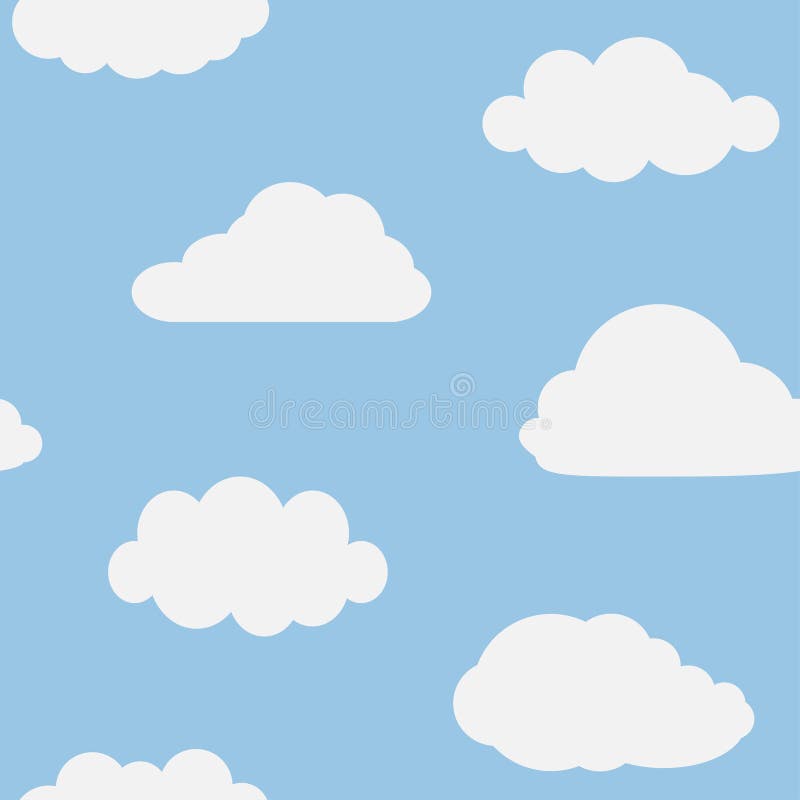 Cloud in Sky Seamless Pattern Cartoon for Kid Stock Vector ...