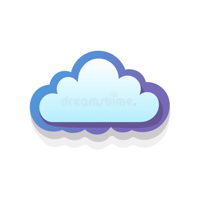 Cloud software development filled gradient logo royalty free illustration