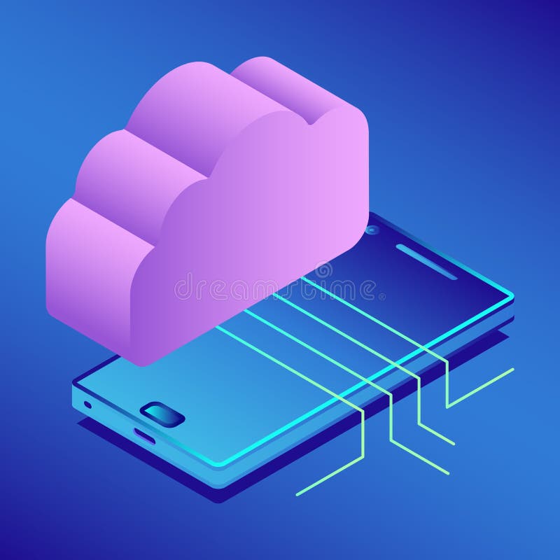 Cloud storage. Backup data vector illustration