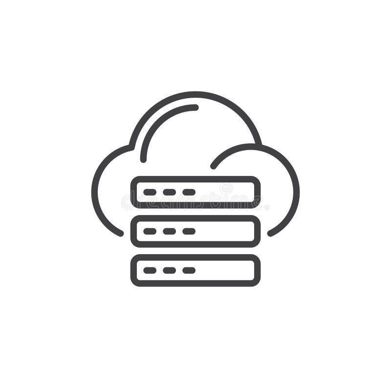 Cloud storage data line icon royalty free illustration