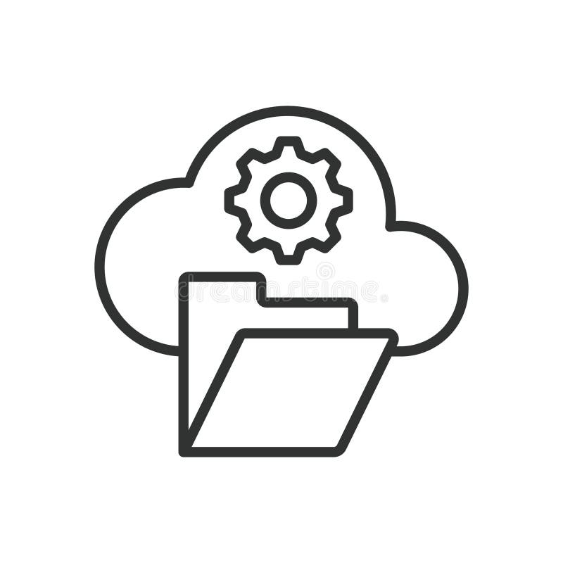 Cloud Storage, icon in line design. Cloud storage, cloud data, cloud computing, data storage, online storage, file vector illustration