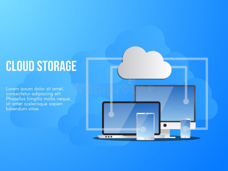 Cloud storage illustration conceptual design template royalty free illustration