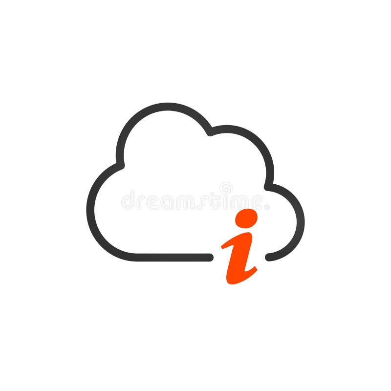Cloud storage information or letter i linear icon. Thin line illustration. Web hosting info. . Vector illustration isolated on vector illustration Cloud storage information or letter i linear icon. Thin line illustration. Web hosting info. . Vector illustration isolated on vector illustration
