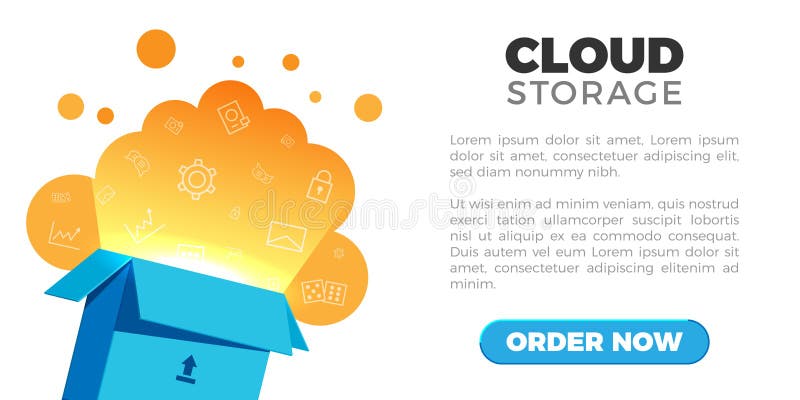 Cloud storage landing stock illustration