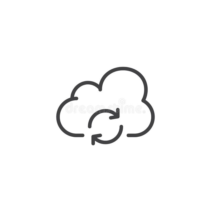 Cloud storage outline icon royalty free illustration