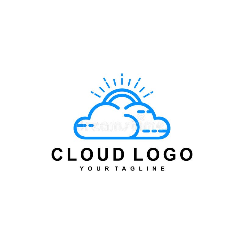 Cloud style logos and symbols stock illustration