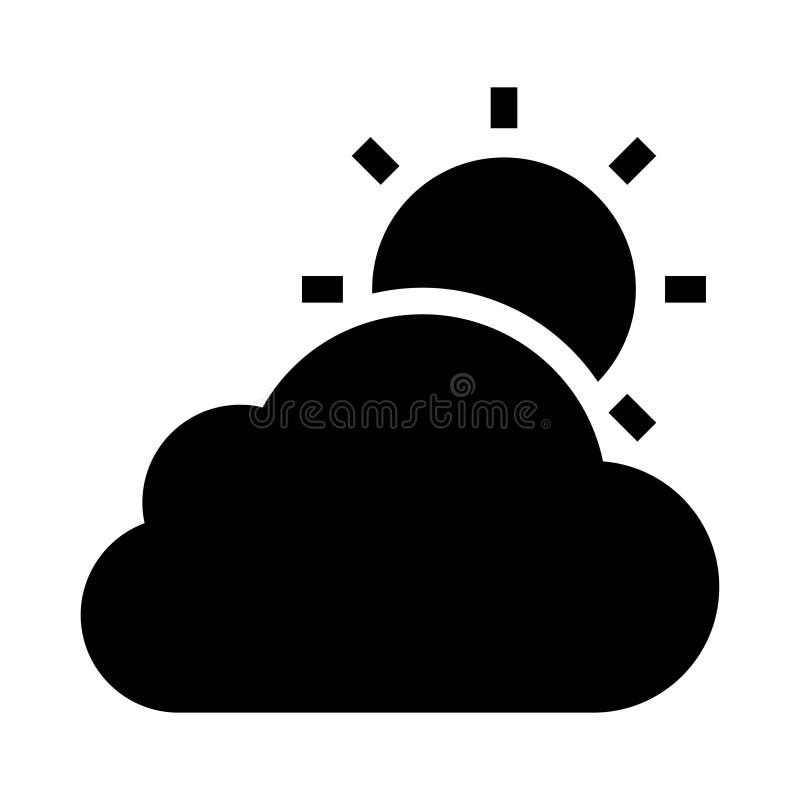 Cloud sun glyphs icon royalty free illustration