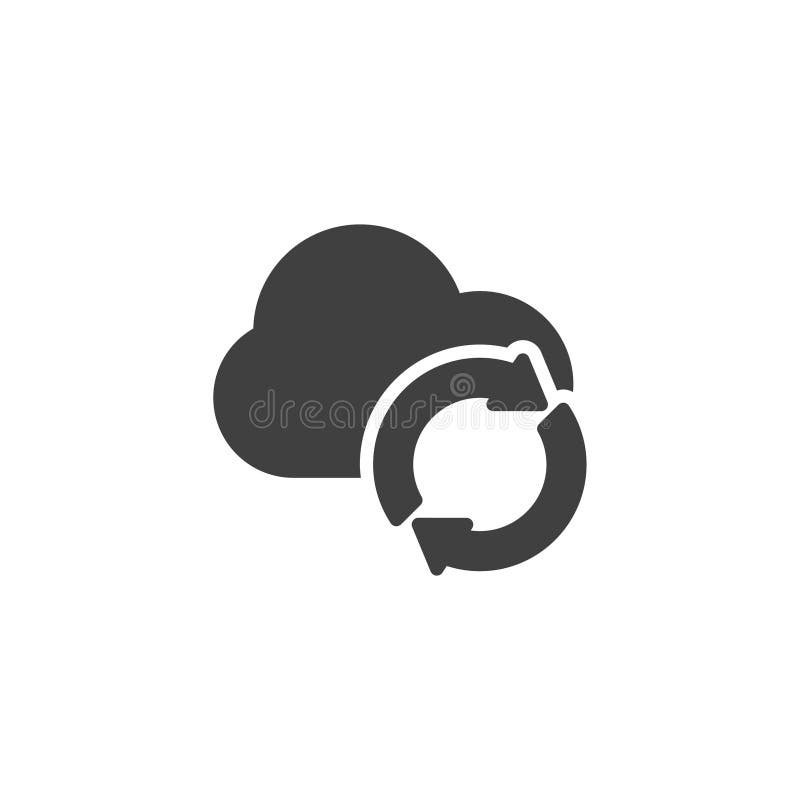 Cloud sync vector icon stock illustration