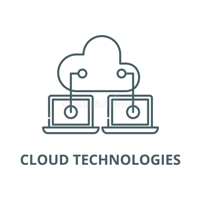 Cloud technologies line icon, vector. Cloud technologies outline sign, concept symbol, flat illustration royalty free illustration