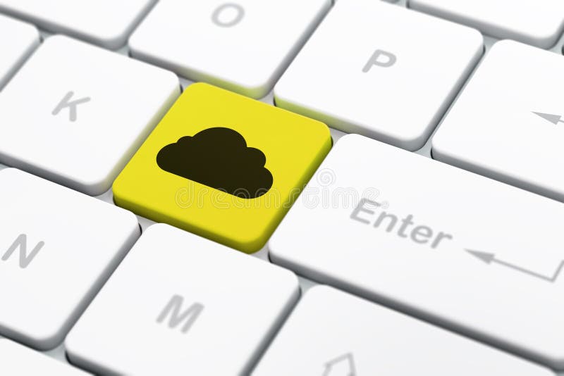Cloud technology concept: Cloud on computer keyboard background royalty free stock images