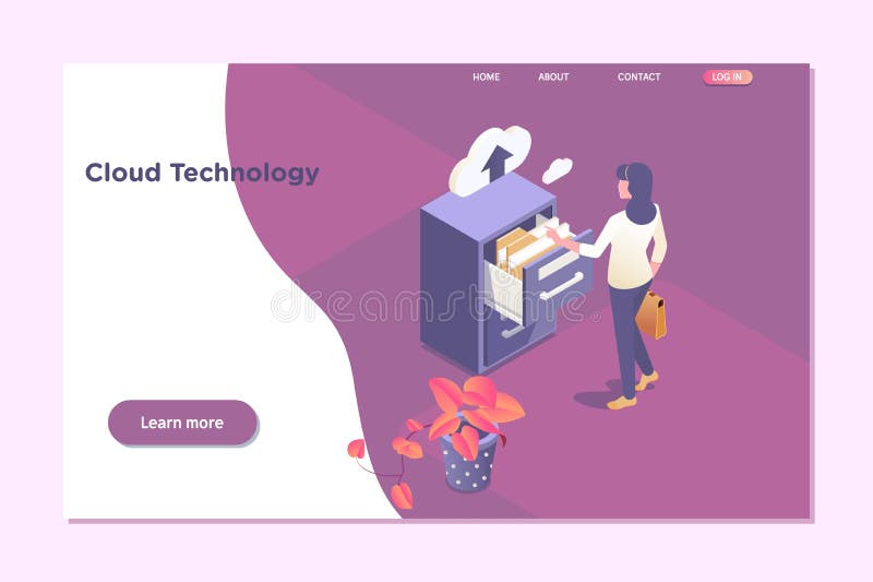 Cloud technology data.Online Computing Hosting 3D isometry concept. vector illustration Cloud technology data.Online Computing Hosting 3D isometry concept. vector illustration