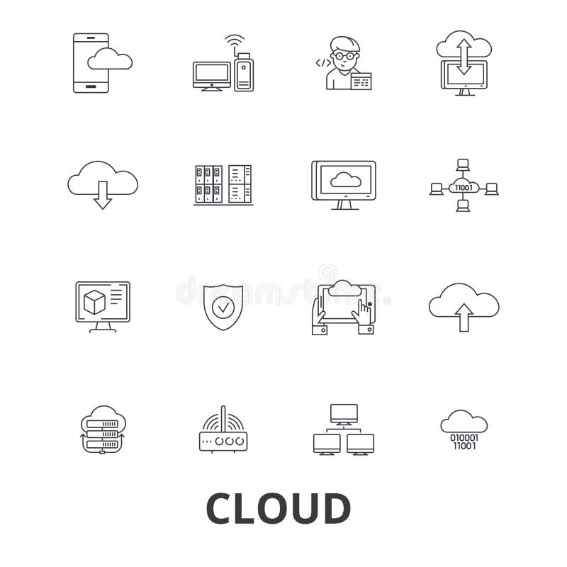 Cloud technology related icons royalty free illustration Cloud technology related icons royalty free illustration