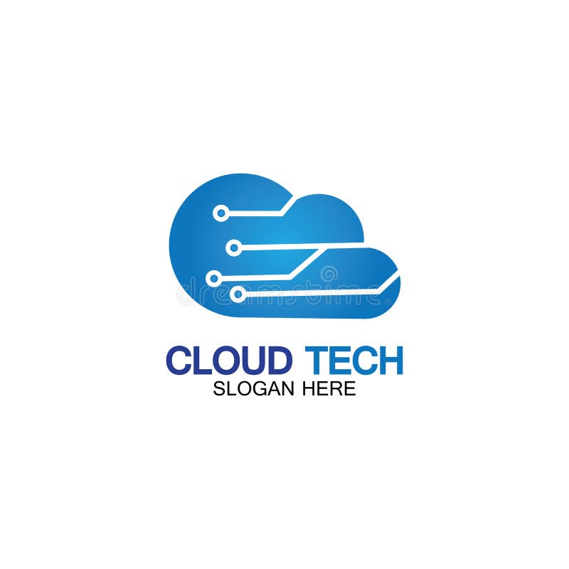 Cloud technology logo icon template.Cloud symbol with circuit pattern. IT and computers, internet and connectivity vector royalty free illustration Cloud technology logo icon template.Cloud symbol with circuit pattern. IT and computers, internet and connectivity vector royalty free illustration