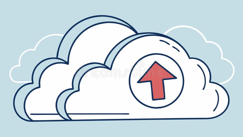 Cloud with upload arrow for cloud storage and data vector design Generative AI stock illustration