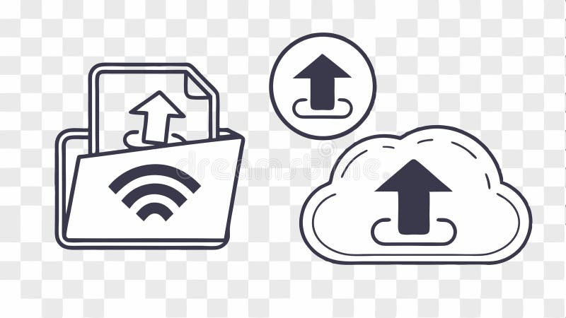 Cloud upload icon, data upload and cloud storage symbol vector design Generative AI royalty free illustration