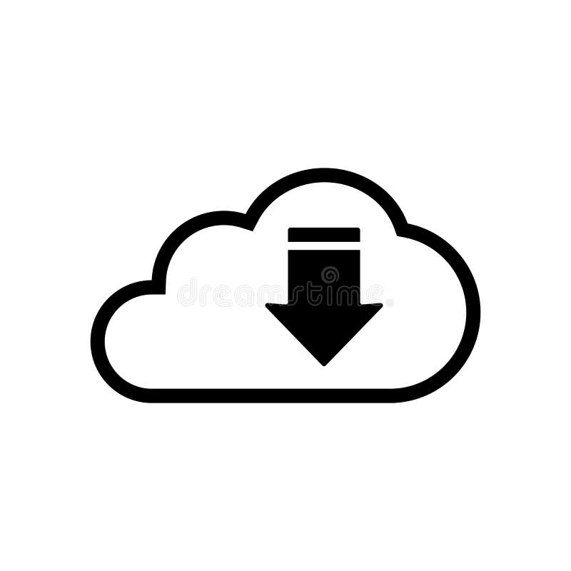 Cloud upload icon isolated on white background stock illustration